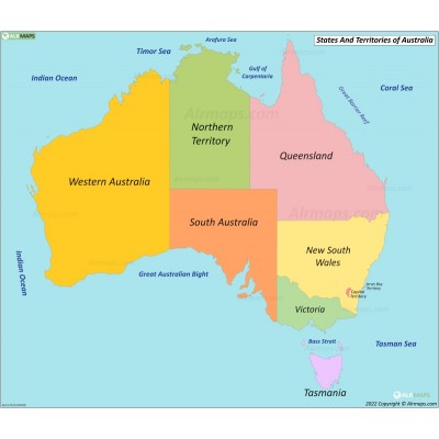 Australia States And Territories Map