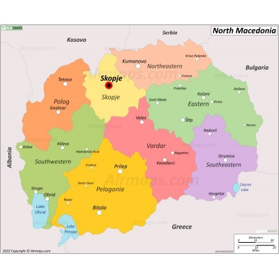 North Macedonia Map