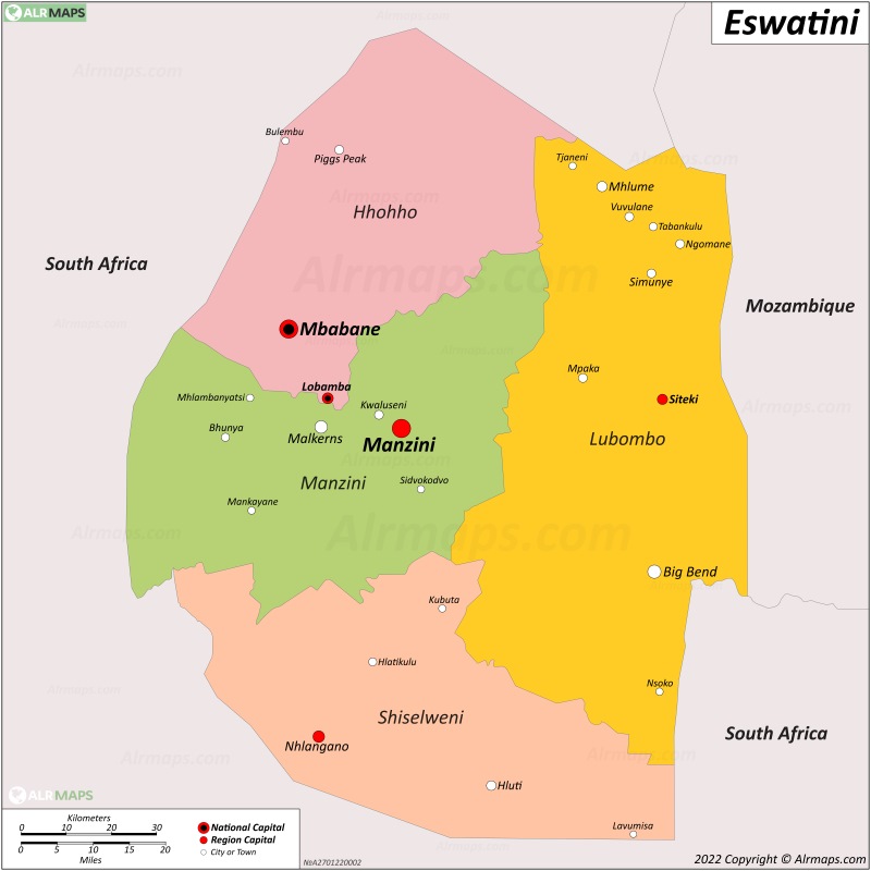 Eswatini Map